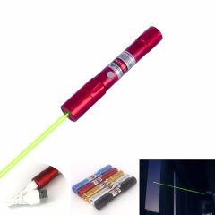 50mW 532nm Green Laser Pointer Pen Fixed-Focus Built-in-Battery USB - G211