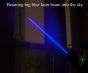 1000mW 450nm Blue High Power Burning Laser Pointer Pen - Black Shell - B808