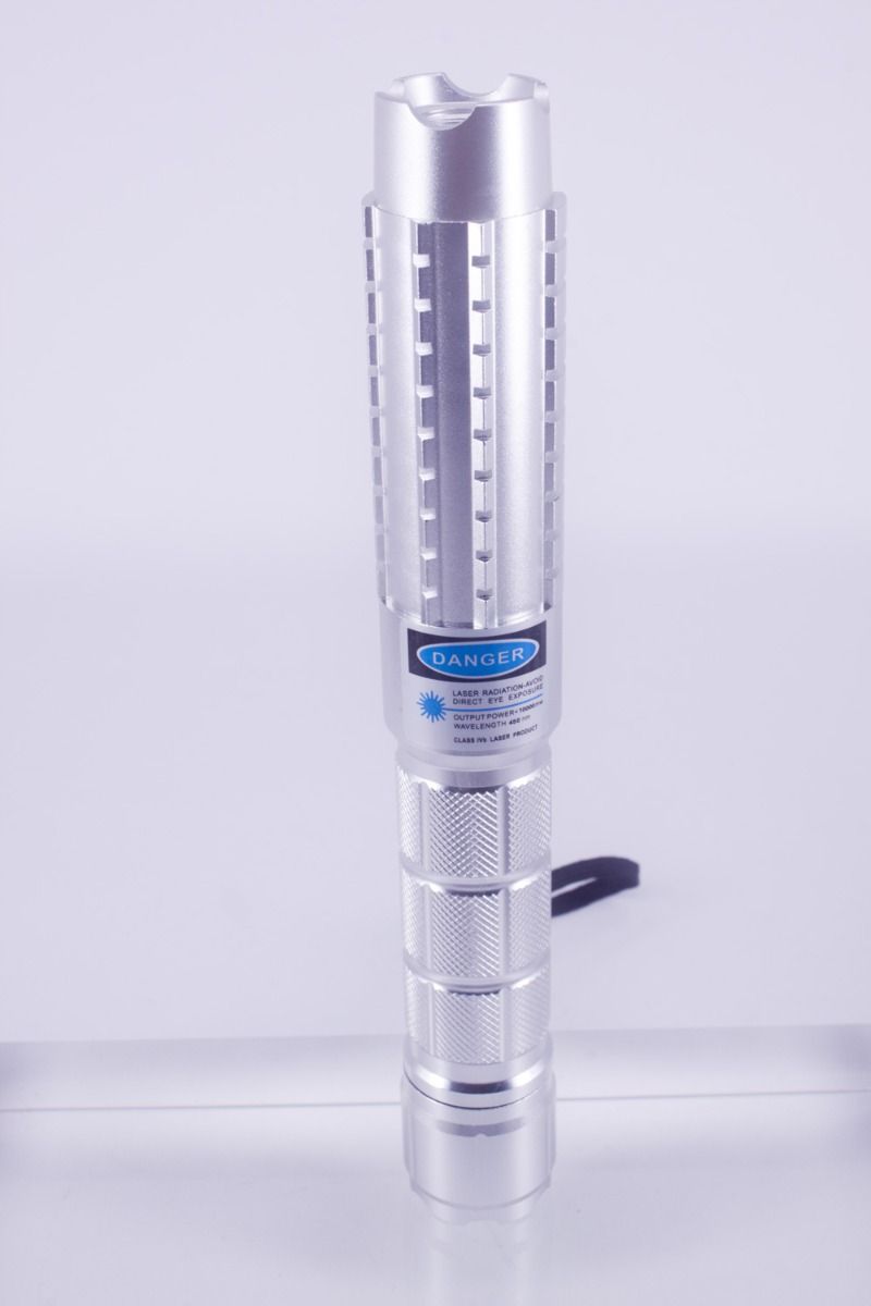 1000mW 450nm Blue Beam Laser Pointer Silver Shell B890 Cool Laser
