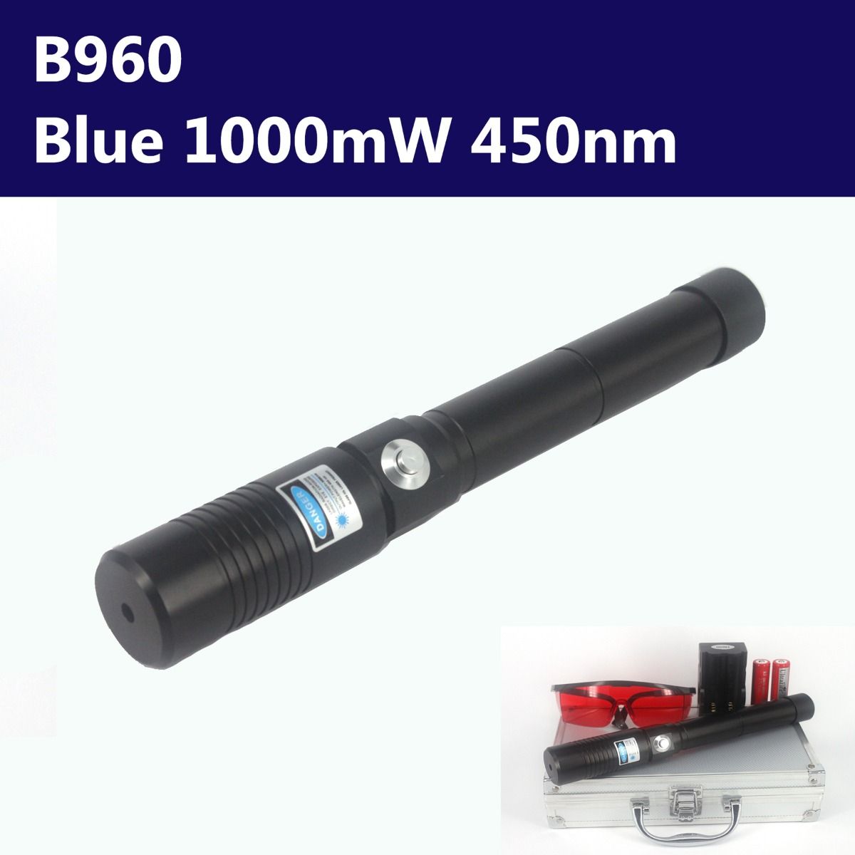 1000mW 450nm Blue High Power Burning Laser Pointer - Flashlight Style -  B960 - Cool Laser Pointers
