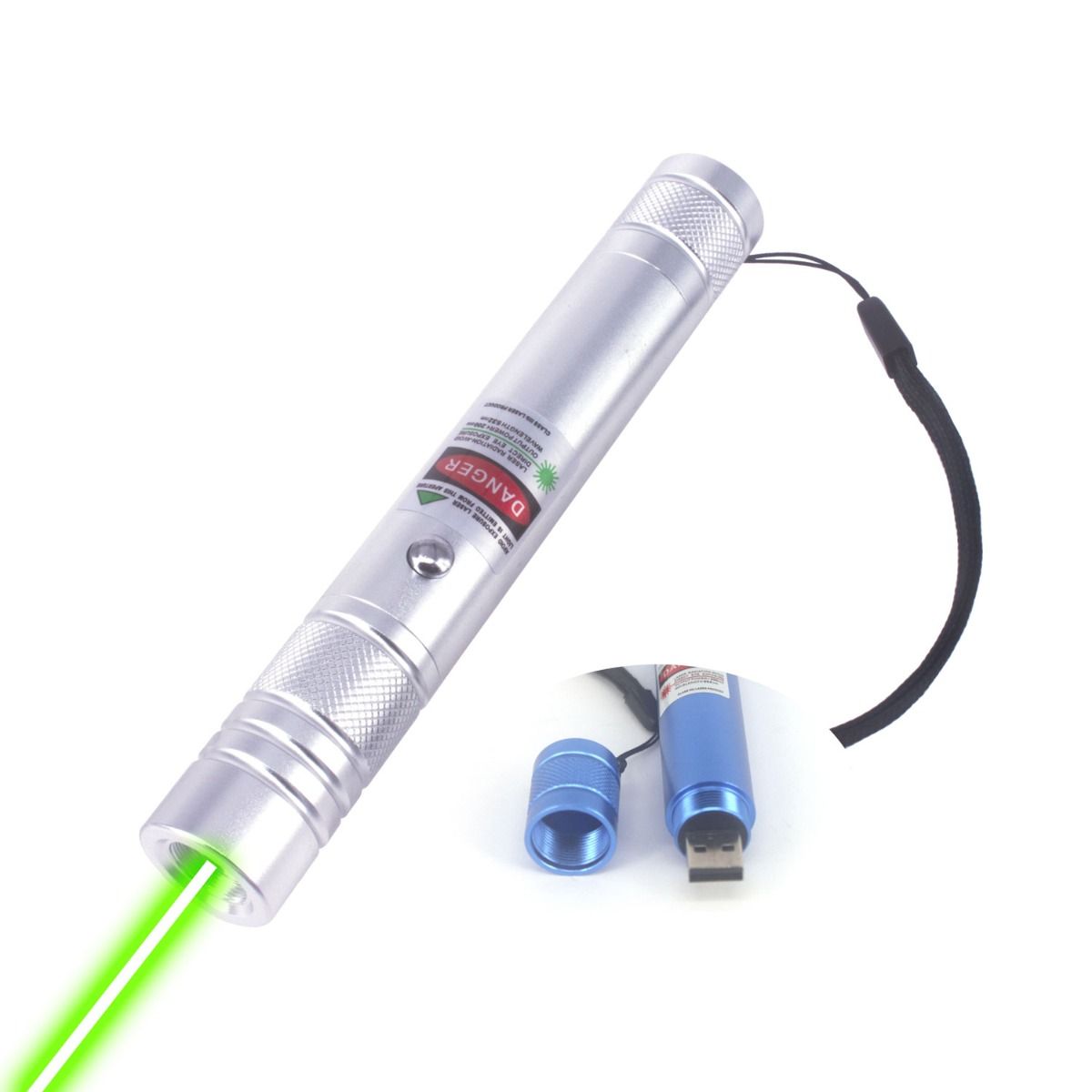 50mw Green Laser Pointer Flashlight Pattern Built In Battery Usb With 5 Lenses G206 Cool Laser Pointers