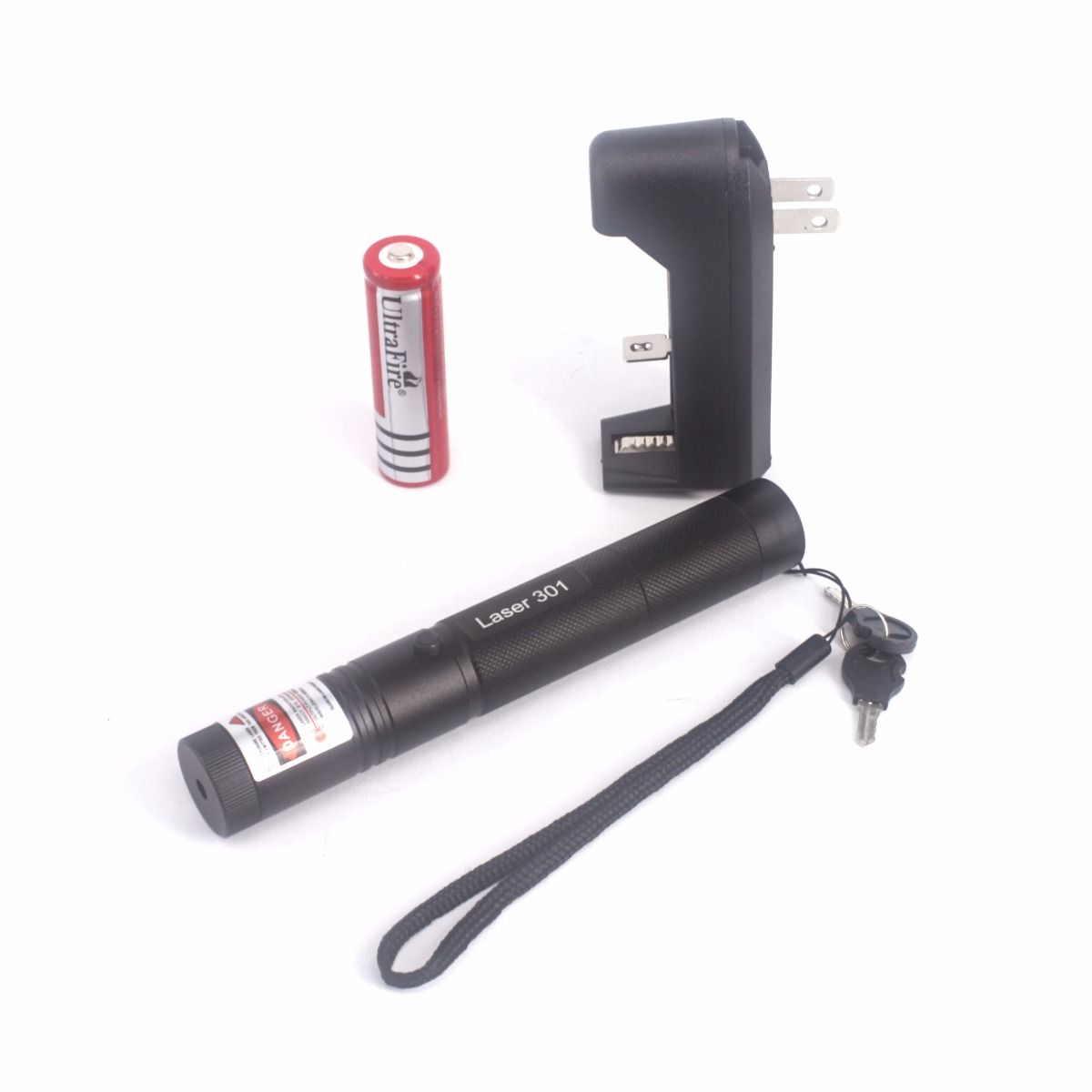 50mW 532nm Green Burning Laser Pointer ZoomableLens FlashlightShape