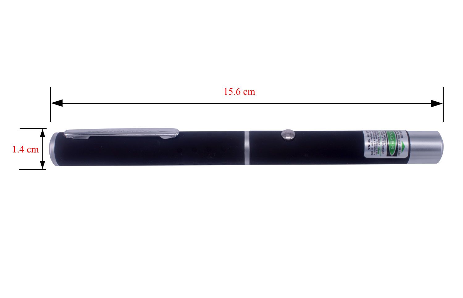 5mW 532nm Green Laser Pointer Pen-Shape Black with 2 * AAA ...