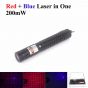 This laser pointer has tow laser diode modules, a red laser diode and a blue laser diode. 