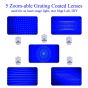 5 zoom-able grating coated lenses used for as laser stage light, star light Lab, DIY