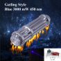 This is a REAL 3000mW 450nm Blue Laser Pointer(Class 4 IV High Power Burning Laser), same as many other sellers labeled "10000mW 20000mW 30000mW". The design is inspired by Gatling machine gun, able to light matches instantly, burn cigarettes and papers i