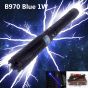 The B970 1 watt blue laser is the best 1w handheld laser in the market. Key specifications: 1000mW, Blue 450nm, 120 seconds duty cycle, lower than 2.5 mRad divergence, 5 miles(8km) visible laser beam distance, interchangeable lens, adjustable focus